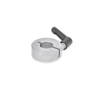 Ganter Anillos de apriete semipartidos, acero inoxidable, con palanca de apriete ajustable GN 706.4-60-B35-NI