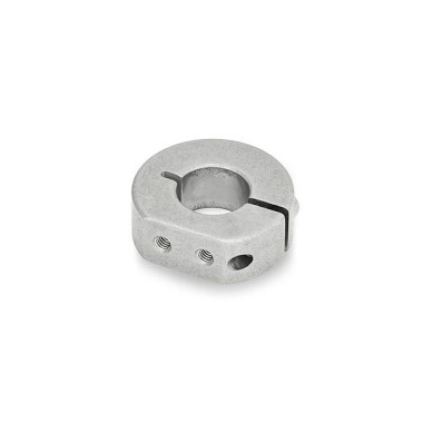 Ganter Anillos de apriete semipartidos, acero inoxidable, con orificios roscados de montaje GN 7062.1-60-B32-NI-A