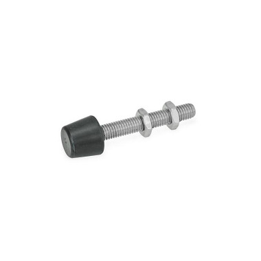 Ganter Tornillos de apriete, acero inoxidable, con pieza de apriete de caucho GN 708.1-M12-130-A-NI