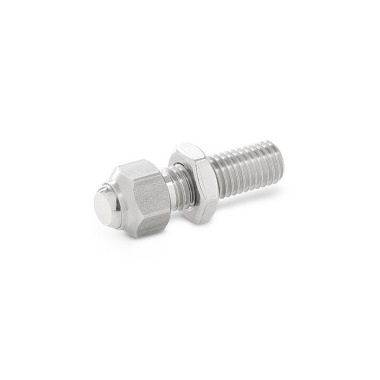 Ganter Bases de apriete oscilantes de acero inoxidable, ajustables GN 709.35-17-M10-B