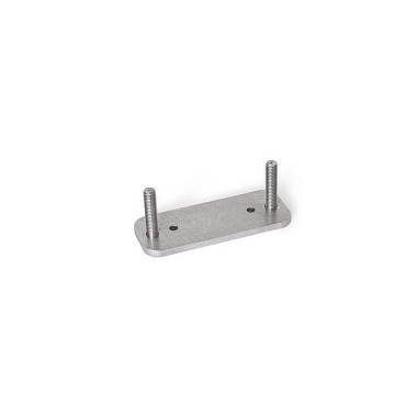 Ganter Pletinas, acero inoxidable, con espárragos roscados, para bisagras multiarticuladas (Aluminio) GN 7247.6-NI-75-30-MT