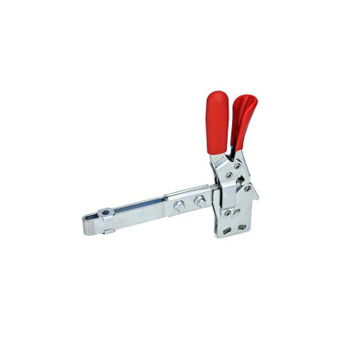 Ganter Cepos de palanca, acero, palanca de accionamiento vertical, con mecanismo de bloqueo, con base de montaje vertical, con brazo de sujeción extendido GN 810.4-230-VL