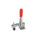 Ganter Cepos de palanca, acero inoxidable, palanca de accionamiento vertical, con base de montaje horizontal GN 810-230-C-NI