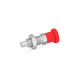 Ganter Pernos de retención de acero inoxidable con pomo rojo GN 817-10-12-BK-NI-RT