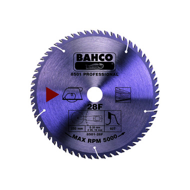 BAHCO Hoja de sierra circular, 140 mm, 24 dientes para madera 8501-4F