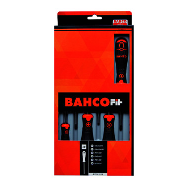 BAHCO Juego de destornilladores BahcoFit, 6 piezas, ranurados + PH + PZ B219.026