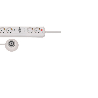 Brennenstuhl Eco-Line Comfort Switch Plus Steckdosenleiste 6-fach (Mehrfachsteckdose mit 2 permanenten, 4 schaltbaren Steckdosen, beleuchteter Fußschalter) weiß 1159560216