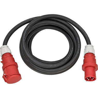 Brennenstuhl CEE Verlängerungskabel IP44 (10m Kabel, H07RN-F 5G16,0, 400V/63A 5-polig mit CEE Stecker und Kupplung, für den Außenbereich IP44, Made in Germany) schwarz 1167630100