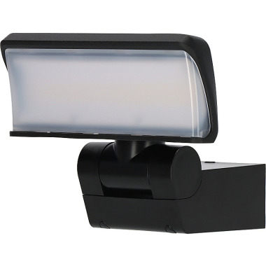 Brennenstuhl LED Strahler WS 2050 S / LED Außenstrahler 20W (1680lm, IP44, 3000K, warmweiße Lichtfarbe, Strahlerkopf horizontal und vertikal schwenkbar) schwarz 1178080100