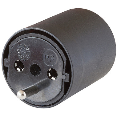 Brennenstuhl Adapter Fix schwarz DE auf CH, 230V 3-polig T13 auf Schuko-Stecker mit Buchse 1081592404