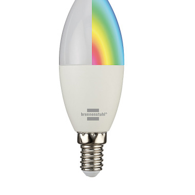 Brennenstuhl Connect WLAN LED Glühbirne SB 400 E14 (Kompatibel mit Alexa und Google Assistant, kein Hub notwendig, smarte Glühbirne 2.4 GHz mit kostenfreier App, 430lm) 1294870140