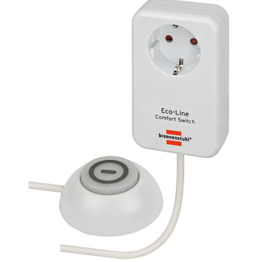 Brennenstuhl Eco Line Comfort Switch Adapter EL CSA 1 (Steckdose mit beleuchtetem Hand-/Fußschalter, mit erhöhtem Berührungsschutz, 1,5m Kabel) 1508220