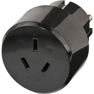 Brennenstuhl Reisestecker / Reiseadapter (Reise-Steckdosenadapter für: Euro Steckdose und Australien, China Stecker) schwarz 1508510