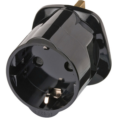 Brennenstuhl Reisestecker / Reiseadapter (Reise-Steckdosenadapter für: England Steckdose und Euro Stecker) schwarz 1508533