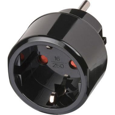 Brennenstuhl Reisestecker / Reiseadapter (Reise-Steckdosenadapter für: USA Steckdose und Euro Stecker) schwarz 1508550