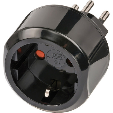 Brennenstuhl Reisestecker / Reiseadapter (Reise-Steckdosenadapter für: Schweiz Steckdose und Euro Stecker) schwarz 1508642