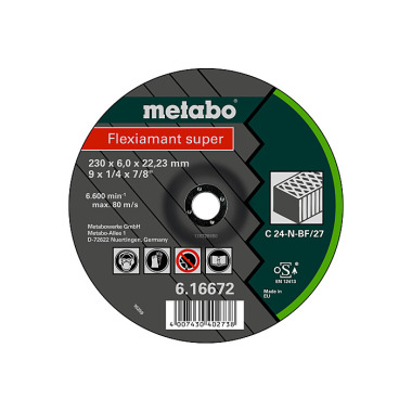 Metabo Flexiamant super 150x6,0x22,23 Stein, Schruppscheibe, gekröpfte Ausführung (616654000)