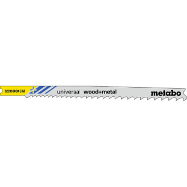 Metabo 5 U-Stichsägeblätter universal wood + metal 107/ 2,4-5,0 mm, progressiv, BiM, Universalschaft (623906000)