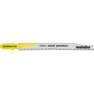 Metabo 5 Stichsägeblätter clean wood premium 93 / 2,2 mm, HCS (623998000)