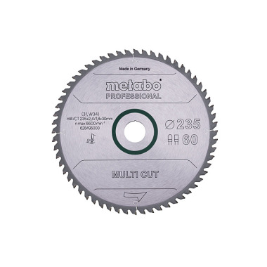 Metabo Sägeblatt multi cut - professional, 235x2,4/1,8x30, Z60 FZ/TZ 5° (628495000)