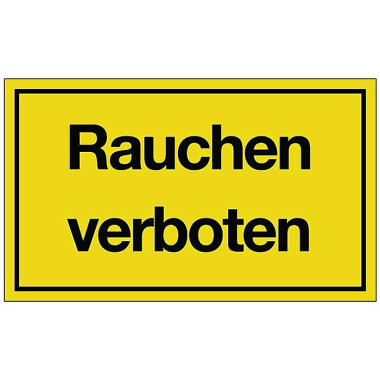 Hinweiszeichen Rauchen verboten L250xB150mm gelb schwarz Ku. 3000277137