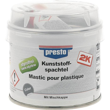 2K-Kunststoffspachtel schwarz,Härter rot 250g Dose PRESTO 443381