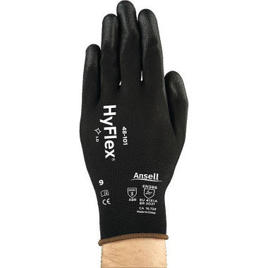 Handschuhe HyFlex® 48-101 Gr.8 schwarz EN 388 PSA II Nyl.m.PU ANSELL 48101080