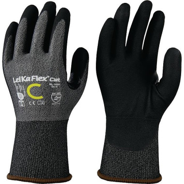 Schnittschutzhandschuhe LeiKaFlex® CUT RL 1636 Gr.8 grau/schwarz EN 388 PSA II 1636 Gr. 8