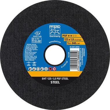 Trennscheibe PSF STEEL D125x1mm ger.STA Bohr.22,23mm PFERD 61719010