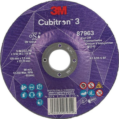 Trennscheibe Cubitron™ 3 D125x2,5mm gekr.3M™ Cubitron™ 3 Bohr.22,23mm 3M 7100303995