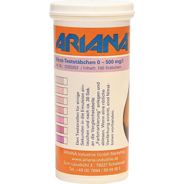 Messstäbchen TRGS 611 Nitrat-Gehalt 0-500 mg/l 100 St.Dose ARIANA 0292052