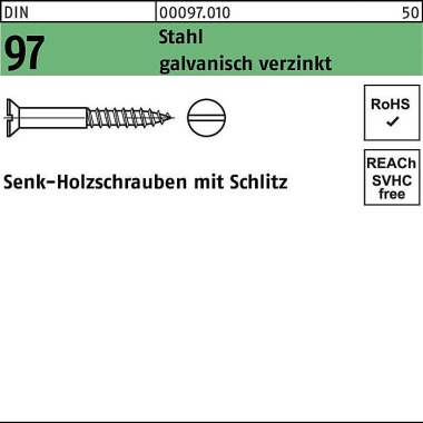 Holzschraube DIN 97 SEKO Schlitz 1,6x 16 Stahl gal v.verz. 500Stück 000970100016016