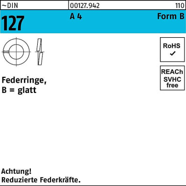 Federring DIN 127 B 16 A 4 50 Stück 001279429160000