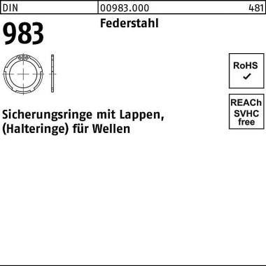 Sicherungsring DIN 983 La ppen 50x 2 Federstahl 100 Stück 009830000500200