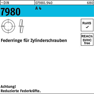 Federring DIN 7980 f.Zyli nderschrauben 5 A 4 1000 Stück 079809400050000