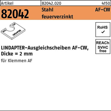 Ausgleichsscheibe R 82042 AF M20 CW Stahl feuerver z. 1 Stück LINDAPTER 820420200200000