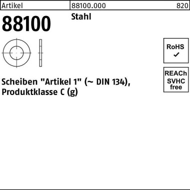 Unterlegscheibe R 88100 2 1x 42x2,5 Stahl 100 Stück 881000000210000