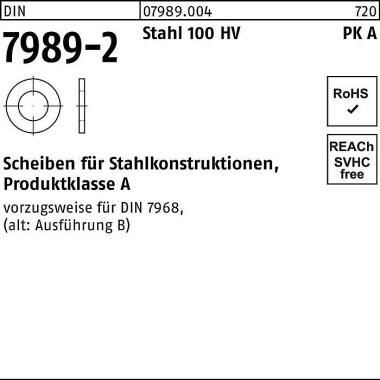 Unterlegscheibe DIN 7989- 2 24/26x 44x8 Stahl 100HV 100 Stück 079890040240000