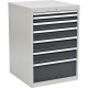 Schubladenschrank H1019xB705xT736mm lichtgrau/grau 7 Schubl.Vollauszug 80700/2221AV 7035/7016