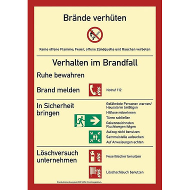 Brandschutzzeichen DIN EN ISO 7010 L210xB297mm Brandschutzordnung Ku. 57523