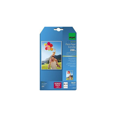 SIGEL Fotopapier Everyday -plus IP719 DIN A6 200g w eiß 72 Bl./Pack. 110237601