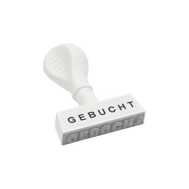 WEDO Textstempel GEBUCHT 19312 45mm Kunststoff wei ß 163056014