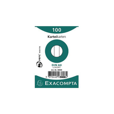 Exacompta Karteikarte 380 8B DIN A8 liniert weiß 10 0 St./Pack. 144074301