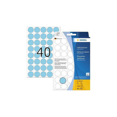 HERMA Markierungspunkt 22 53 19mm Papier blau 1.280 St./Pack. 129213550