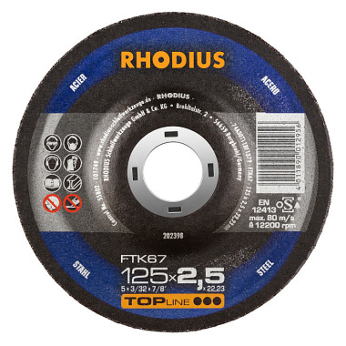 Rhodius Freihandtrennscheibe FTK67 TOPline, 115 x 2,5 x 22,23mm 202392