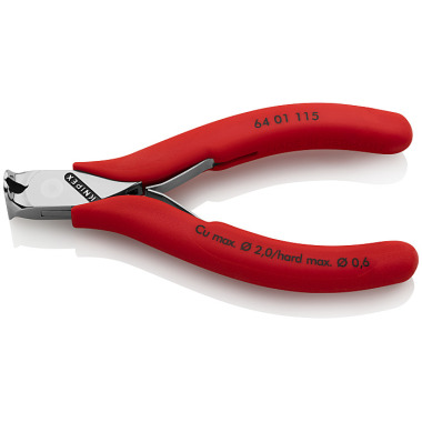 Knipex Pince coupante de devant pour l'électronique gainées en plastique 115mm 64 01 115