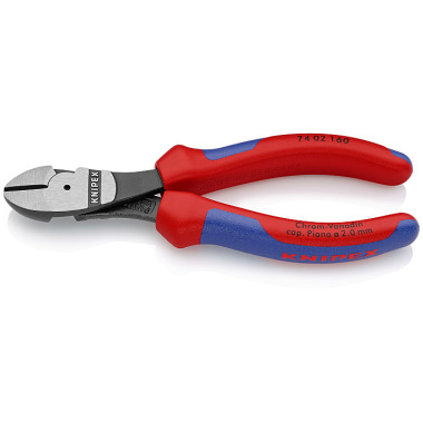 Knipex Pince coupante de côté à forte démultiplication noire atramentisée 160mm 74 02 160