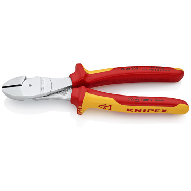 Knipex Pince coupante de côté à forte démultiplication chromée 200mm 74 06 200