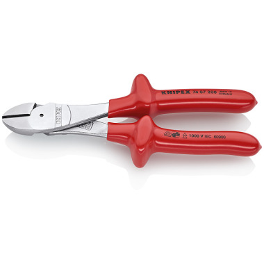 Knipex Pince coupante de côté à forte démultiplication chromée 200mm 74 07 200