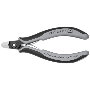 Knipex Pince coupante de côté de précision pour l’électronique ESD brunie 125mm 79 22 125 ESD